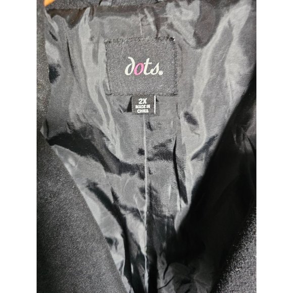 Dots Black Coat/ Jacket Tied And Button up Flaring Sleeves Women Size 2X - Picture 3 of 6